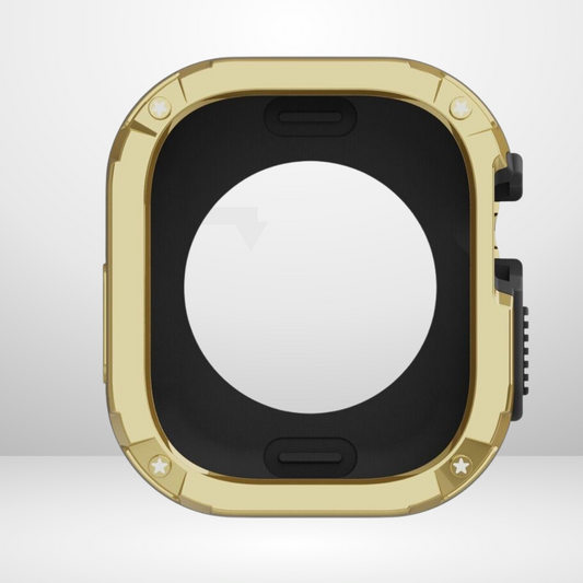 Premium Universal iWatch Case Bumper with Silicone Inner Case Protection for 44/45 MM (GOLD)