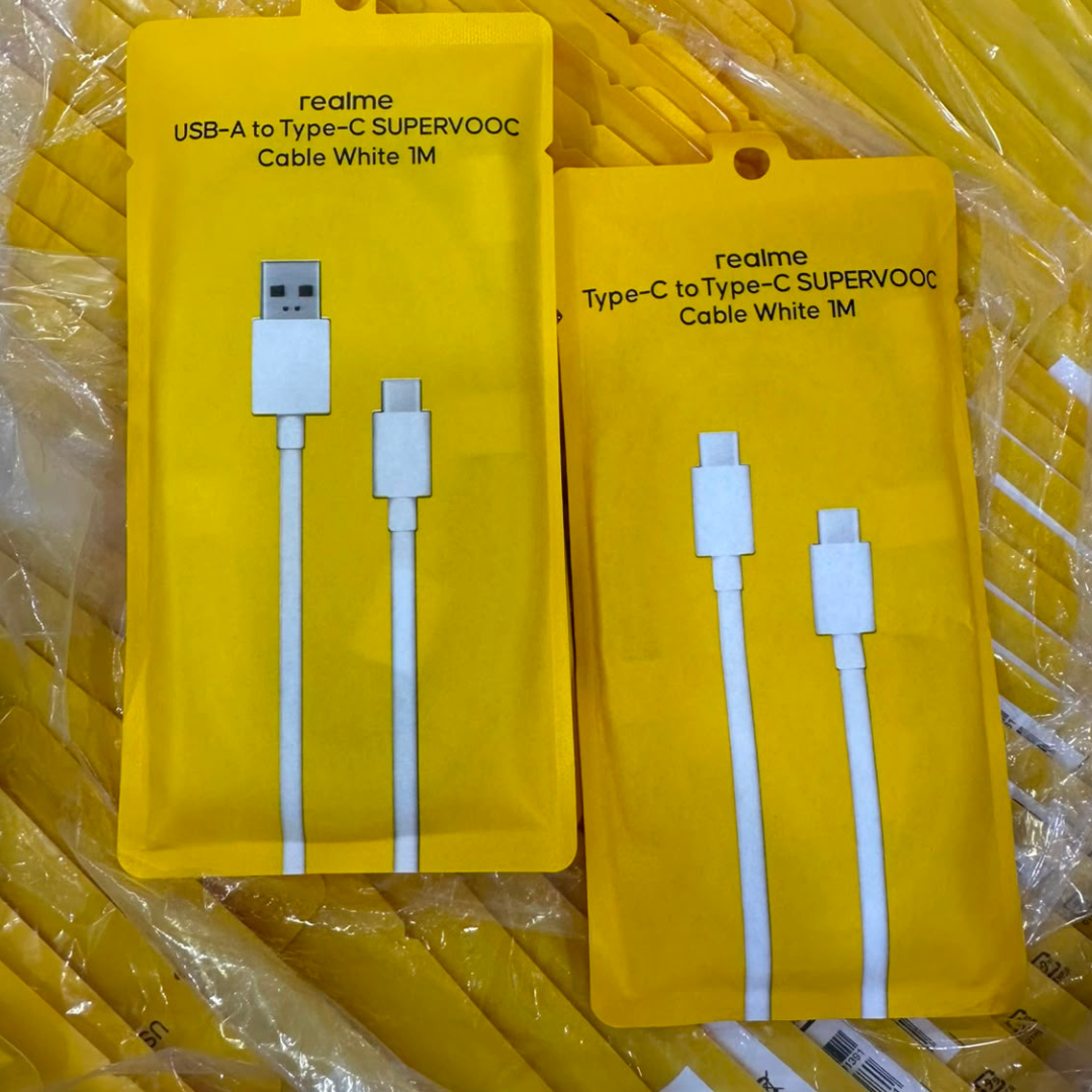 Realme SuperVOOC Charging Cable Type C to C & USB to Type C