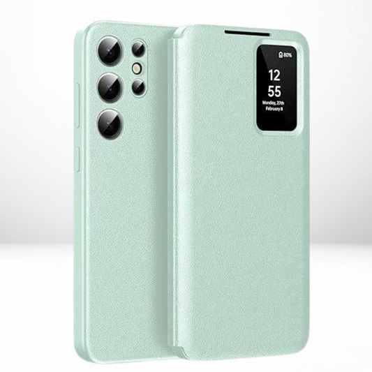 Samsung Galaxy S23 ULTRA Smart S-View app installed Window Flip Wallet Leather Case
