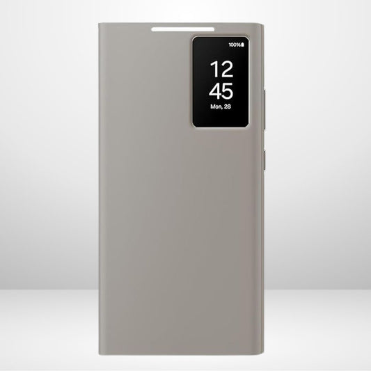 Samsung Galaxy S25 ULTRA Smart S-View app installed Window Flip Wallet Leather cover (Titanium Grey)
