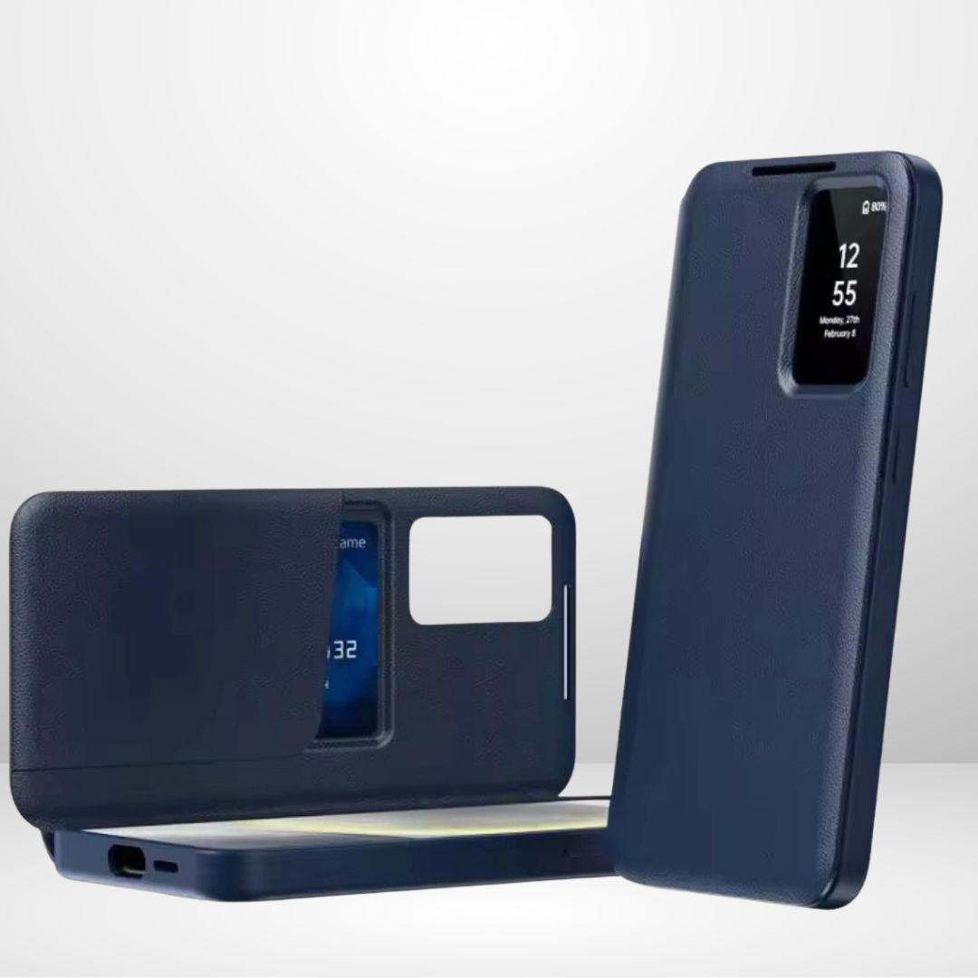 Samsung Galaxy S25 ULTRA Smart S-View Window Flip Wallet Leather Case (Navy Blue)