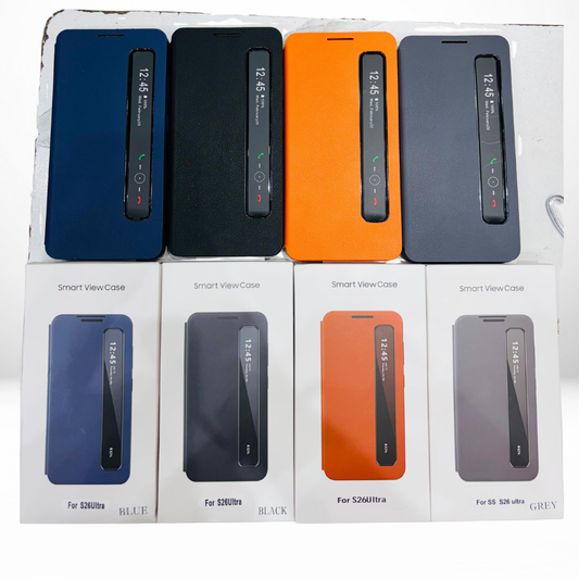 Samsung Galaxy S26 ULTRA Smart Side View app installed Window Flip Wallet Leather Case