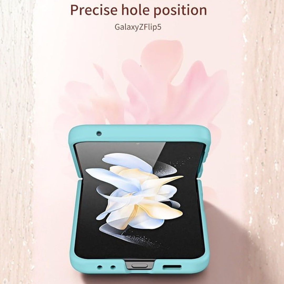 Samsung Galaxy Z Flip 5 Hybrid Silicone Case with Hinge – Mint Green