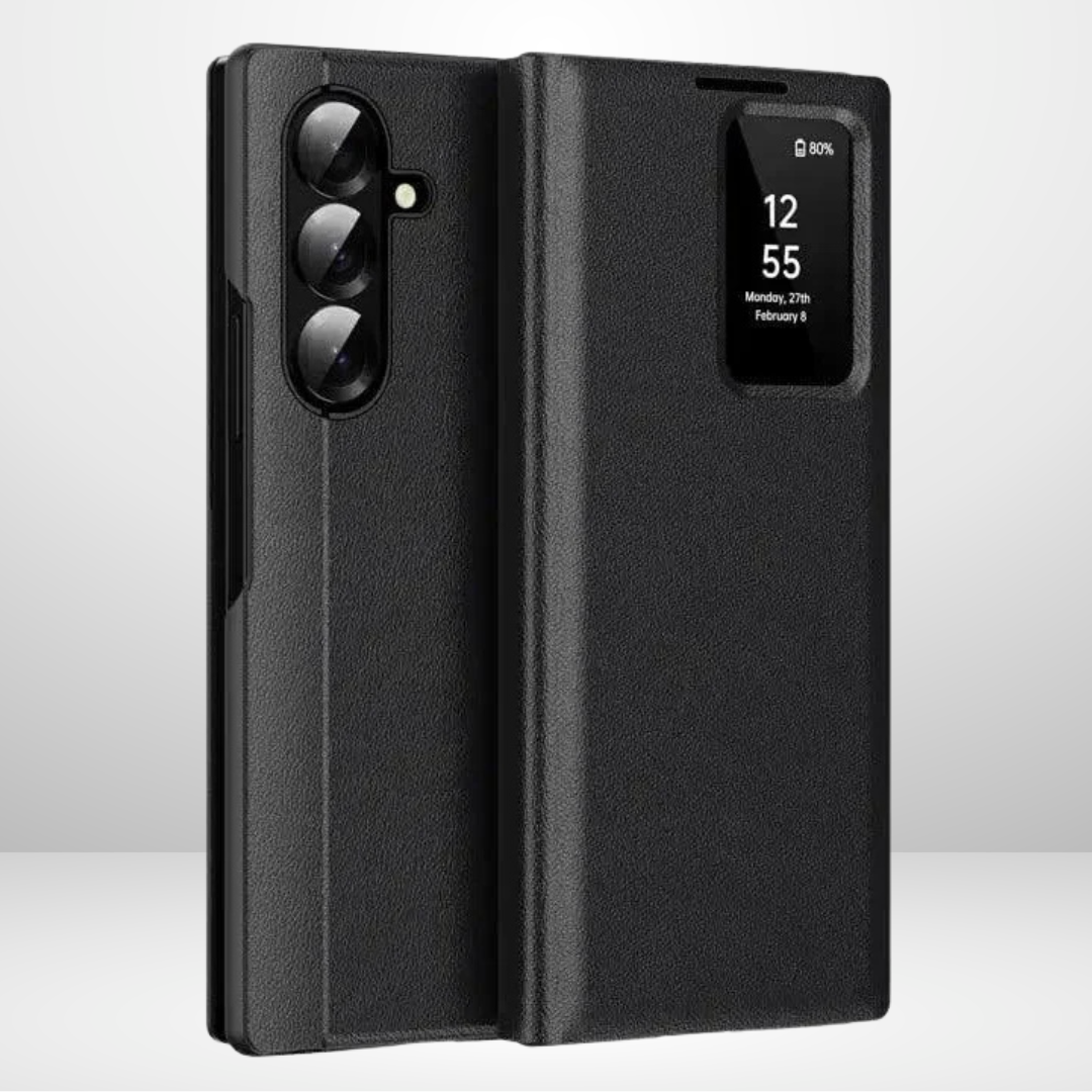 Samsung Galaxy Z FOLD 7 Smart S-View app installed Window Flip Wallet Leather Case