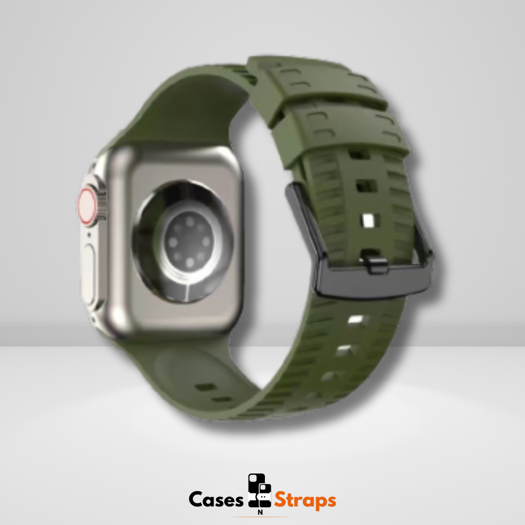 Silicon Rugged iWatch Strap Olive Green Color