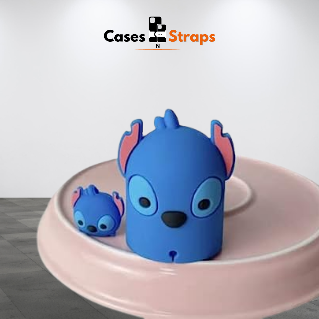 Silicone Cute Cartoon iWatch Charger Stand ( Stitch Blue )