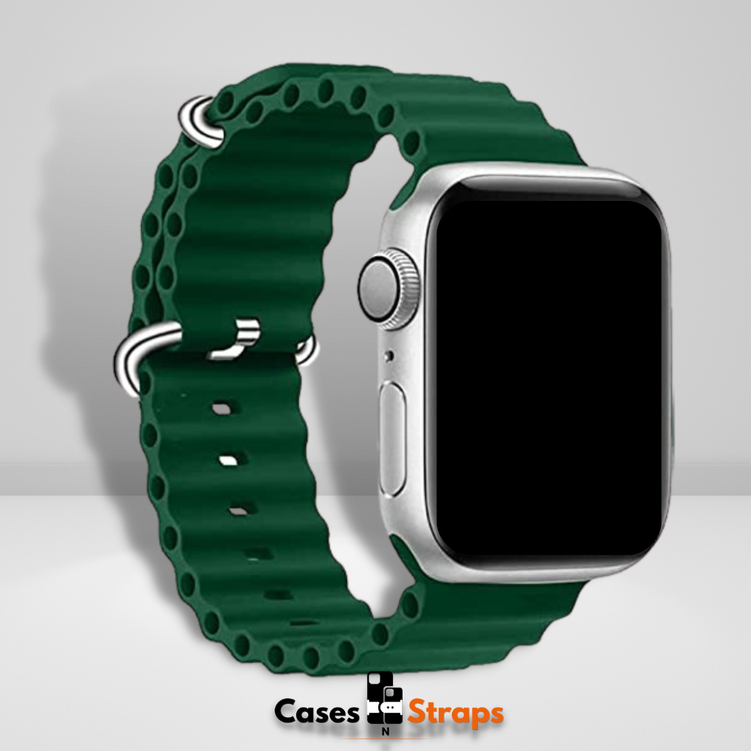 Silicone Ocean Watch Strap Green Color (Watch Not Included)