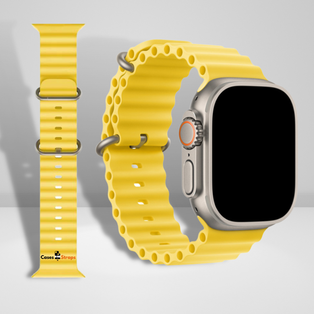 Silicone Ocean Watch Strap Yellow Color (Watch Not Included)