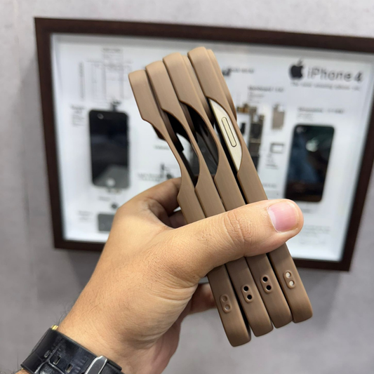 Silicone Slim Side Cut Case (Desert Titanium Color) for iPhone 16 Pro/16Pro Max