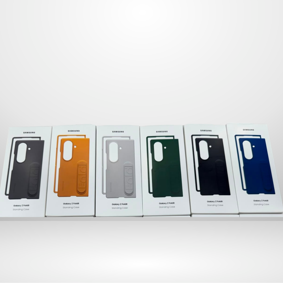 Silicone Standing Case with Metal Camera Ring for Samsung Galaxy Fold 8 Ultra