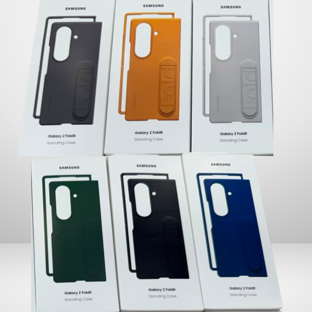 Silicone Standing Case with Metal Camera Ring for Samsung Galaxy Fold 8 Ultra