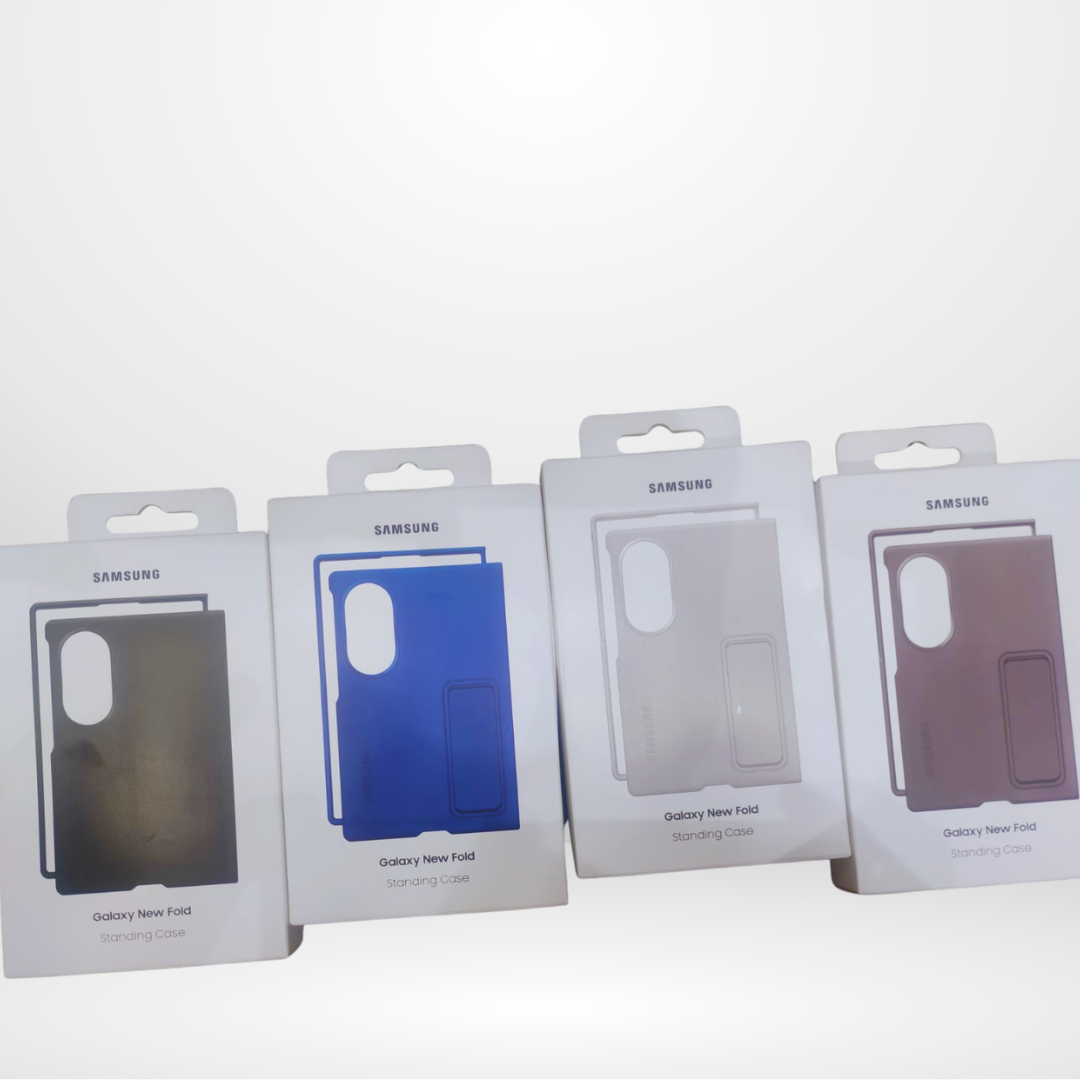 Silicone Standing Case with Metal Camera Ring for Samsung Galaxy Fold 8 Wide