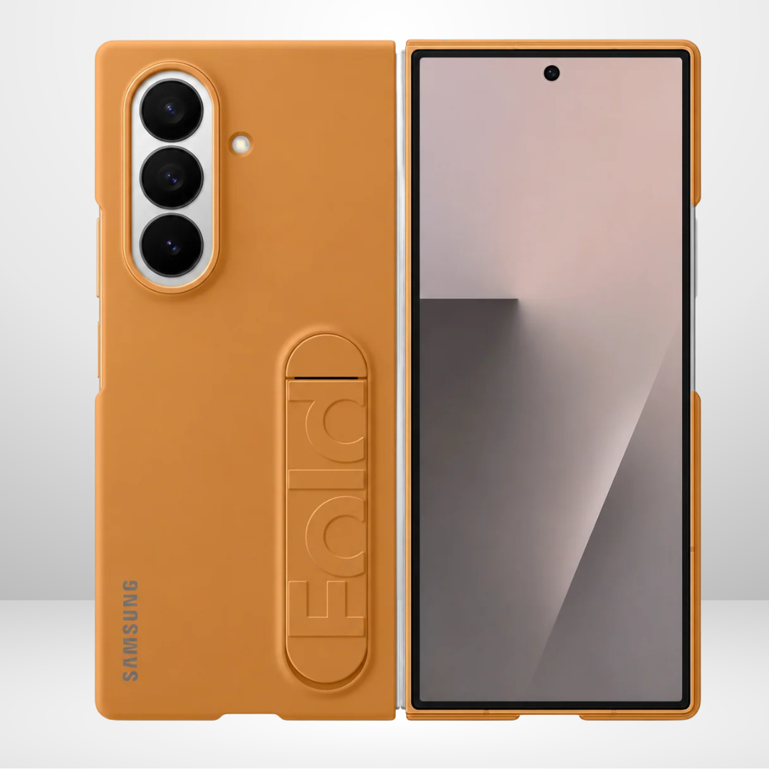 Silicone Standing Case with Metal Camera Ring for Samsung Galaxy Fold 8 Ultra