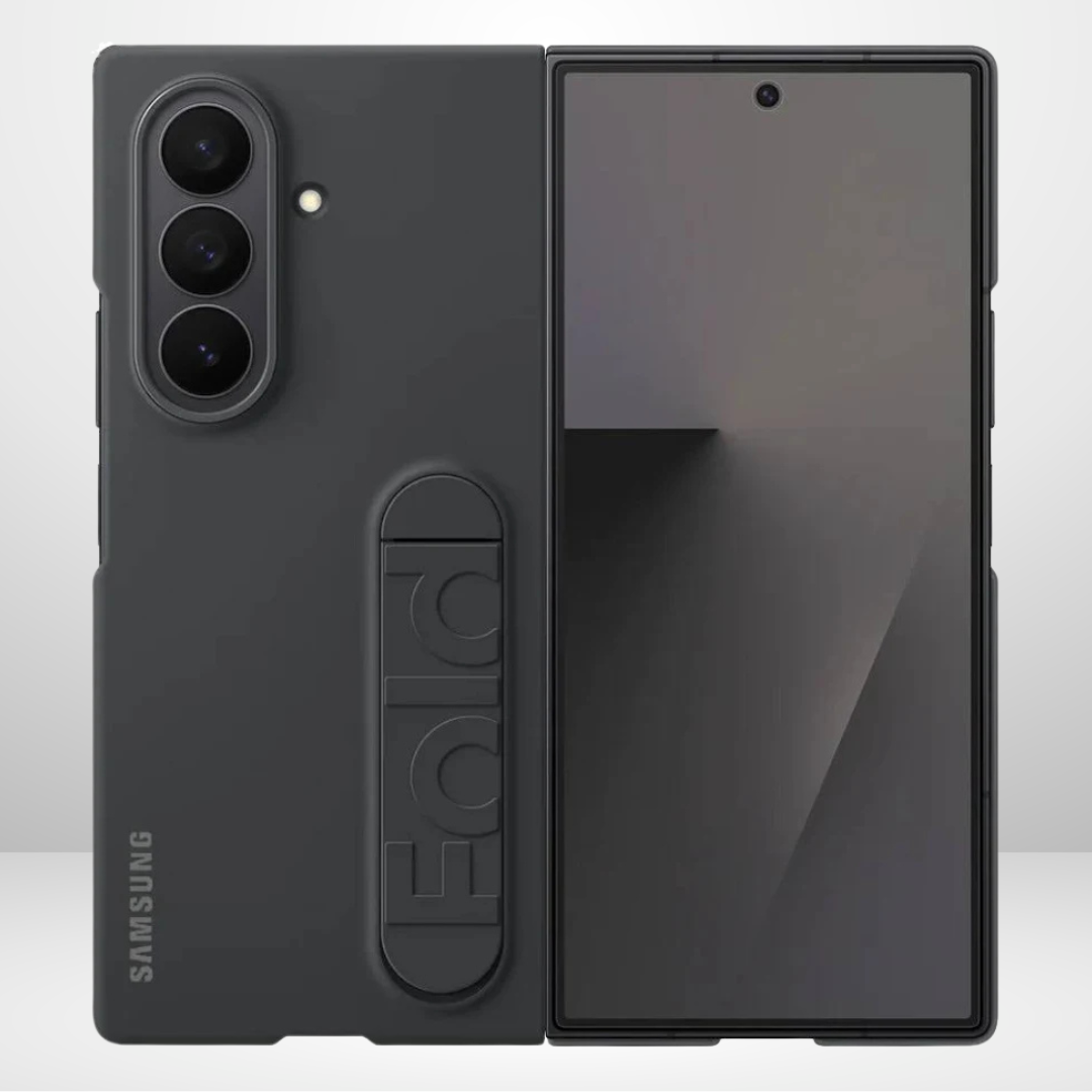 Silicone Standing Case with Metal Camera Ring for Samsung Galaxy Fold 8 Ultra