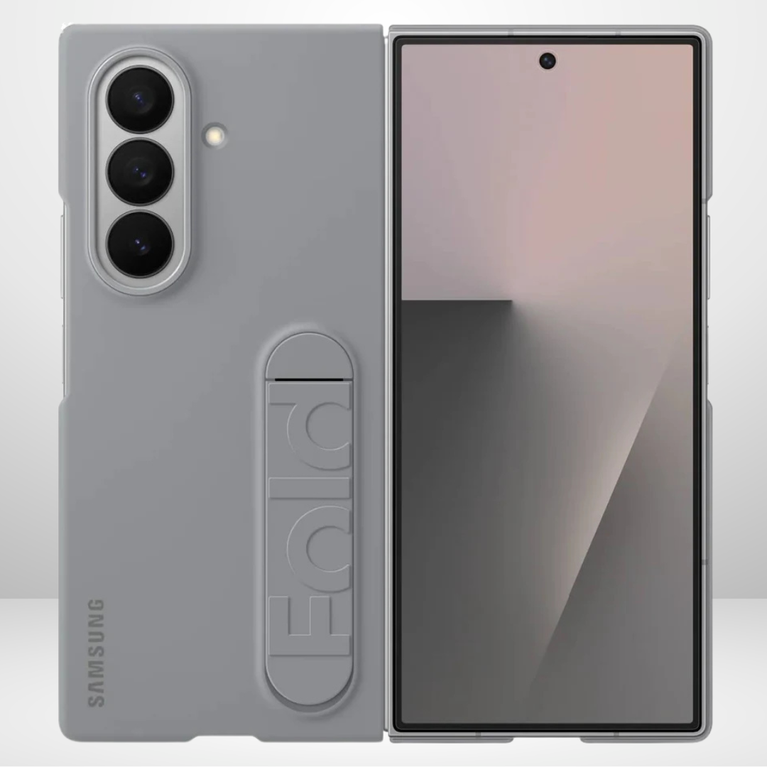 Silicone Standing Case with Metal Camera Ring for Samsung Galaxy Fold 8 Ultra