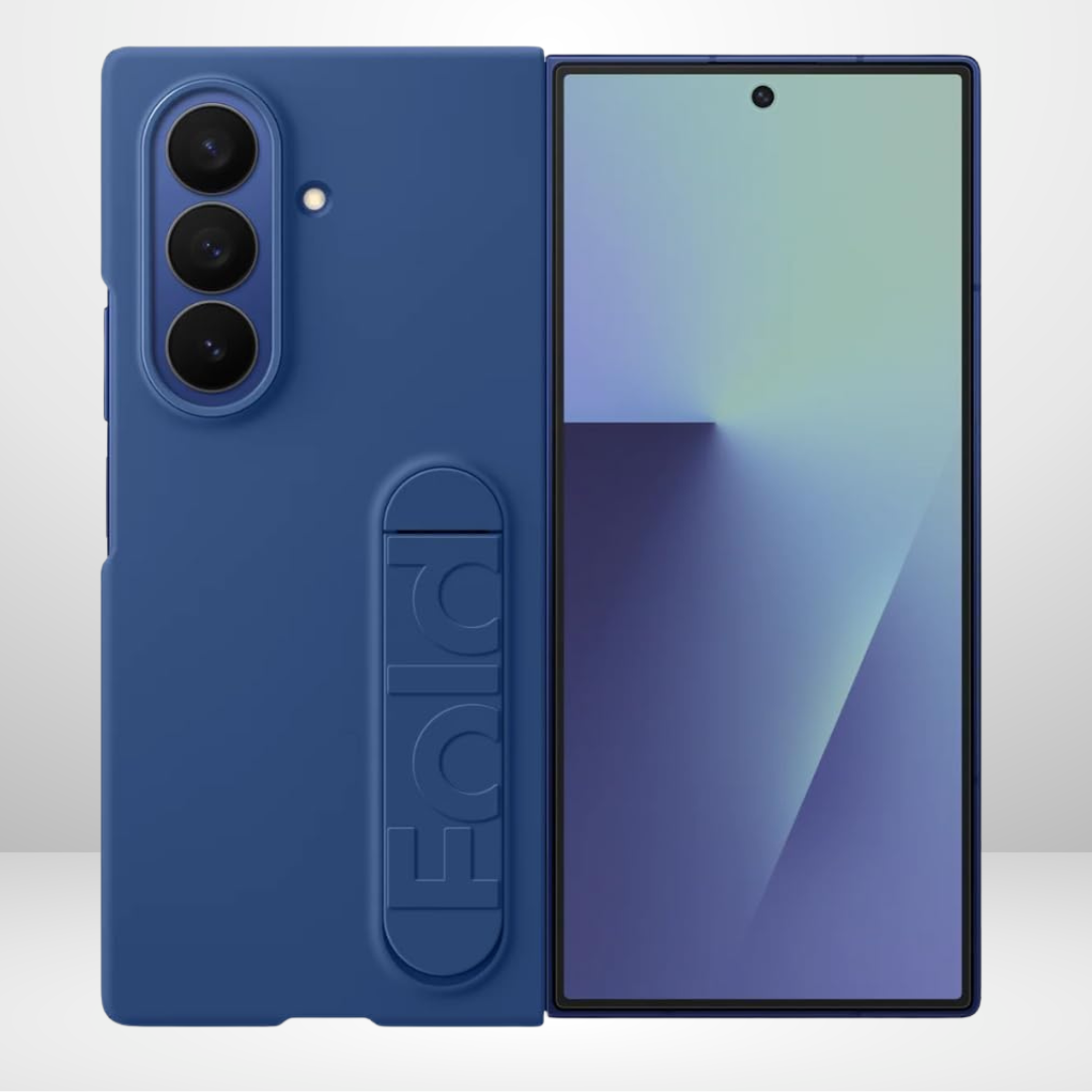 Silicone Standing Case with Metal Camera Ring for Samsung Galaxy Fold 8 Ultra