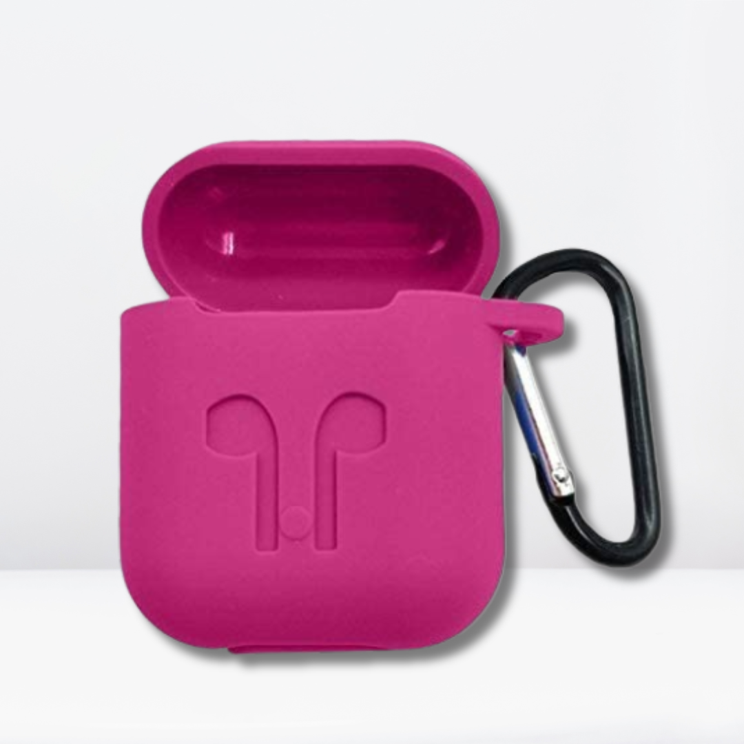 Soft Silicone AirPods 1/2 Case (Margenta Color)