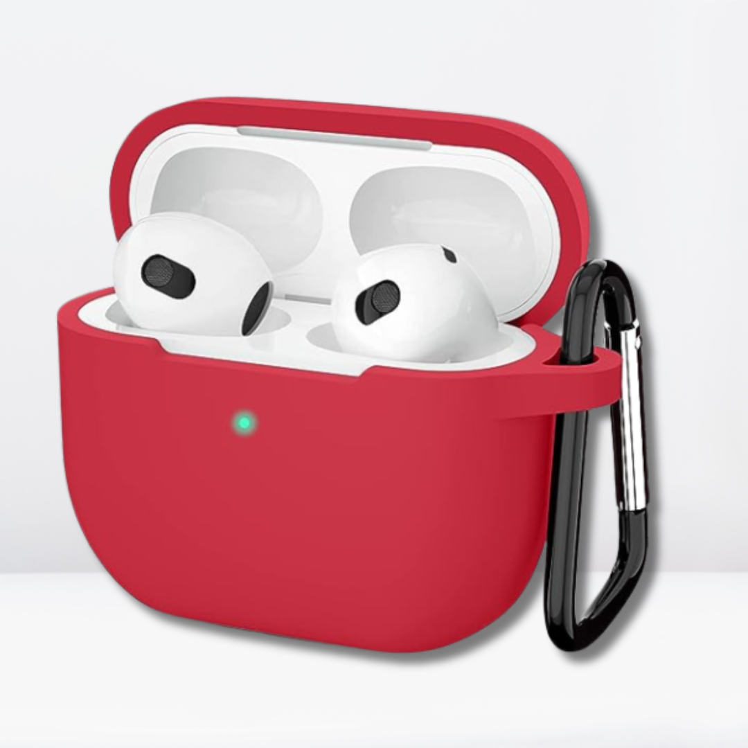 Soft Silicone Full Protective AirPods 3 Case (Red Color)