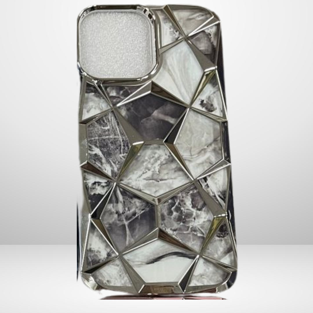 Soft Silicone Paper Diamond Cube Case for iPhone 15/Pro/ProMax Series