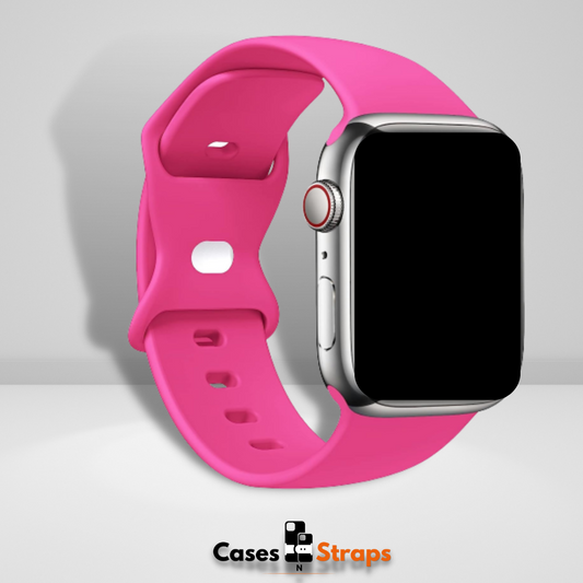 Soft Silicone iWatch Strap Hot Pink Color