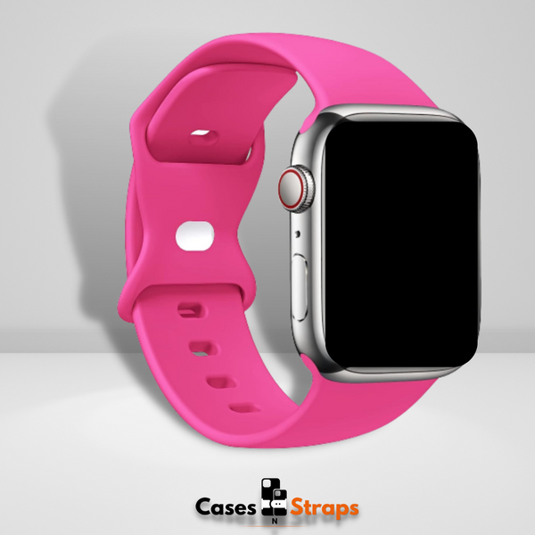 Soft Silicone iWatch Strap Hot Pink Color – Cases N Straps