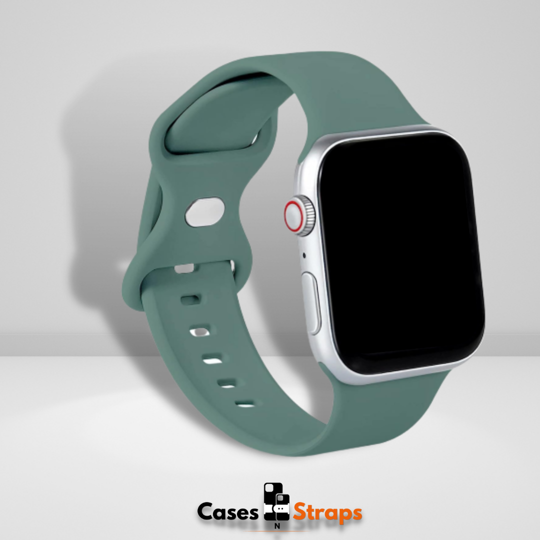 Soft Silicone iWatch Strap Pine Green Color