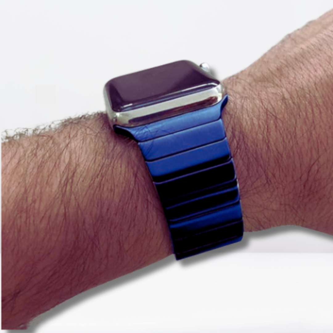 Stainless Steel Luxury Rado Look Strap With Bumper Case Set Royal Blue Color