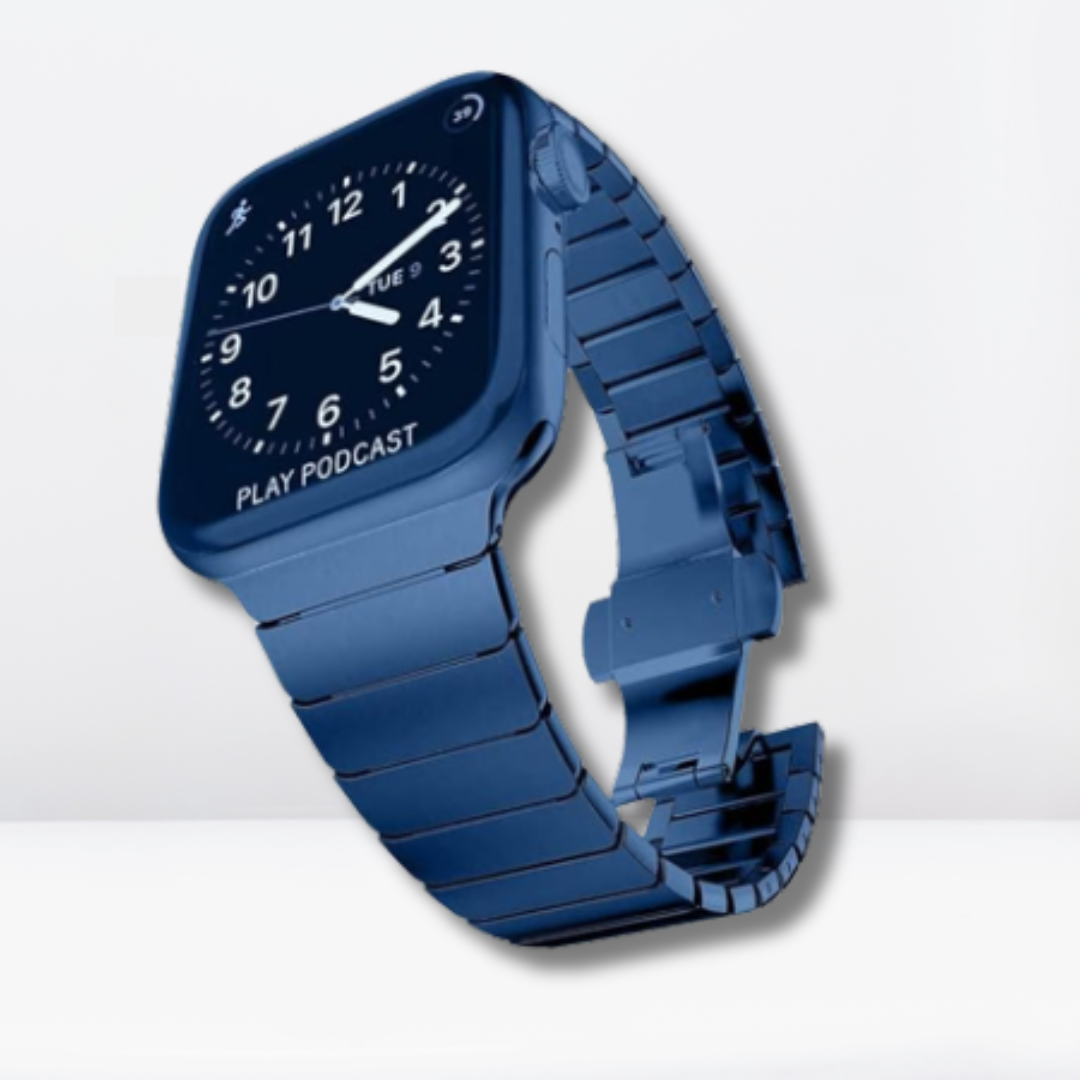 Stainless Steel Luxury Rado Look Strap With Bumper Case Set Royal Blue Color