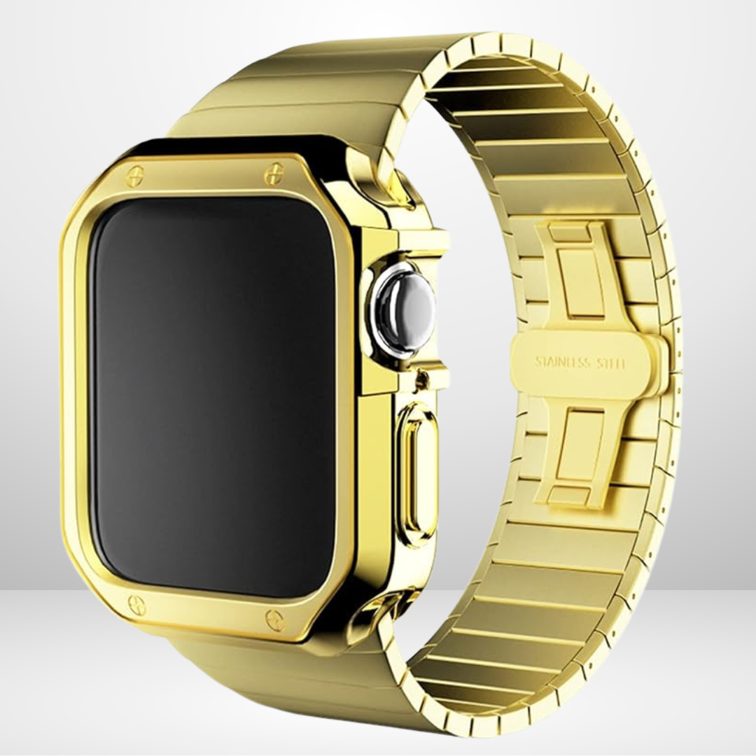 Stainless Steel Luxury Rado Look Strap with Bumper (Gold Color) 42/44/45/49 MM