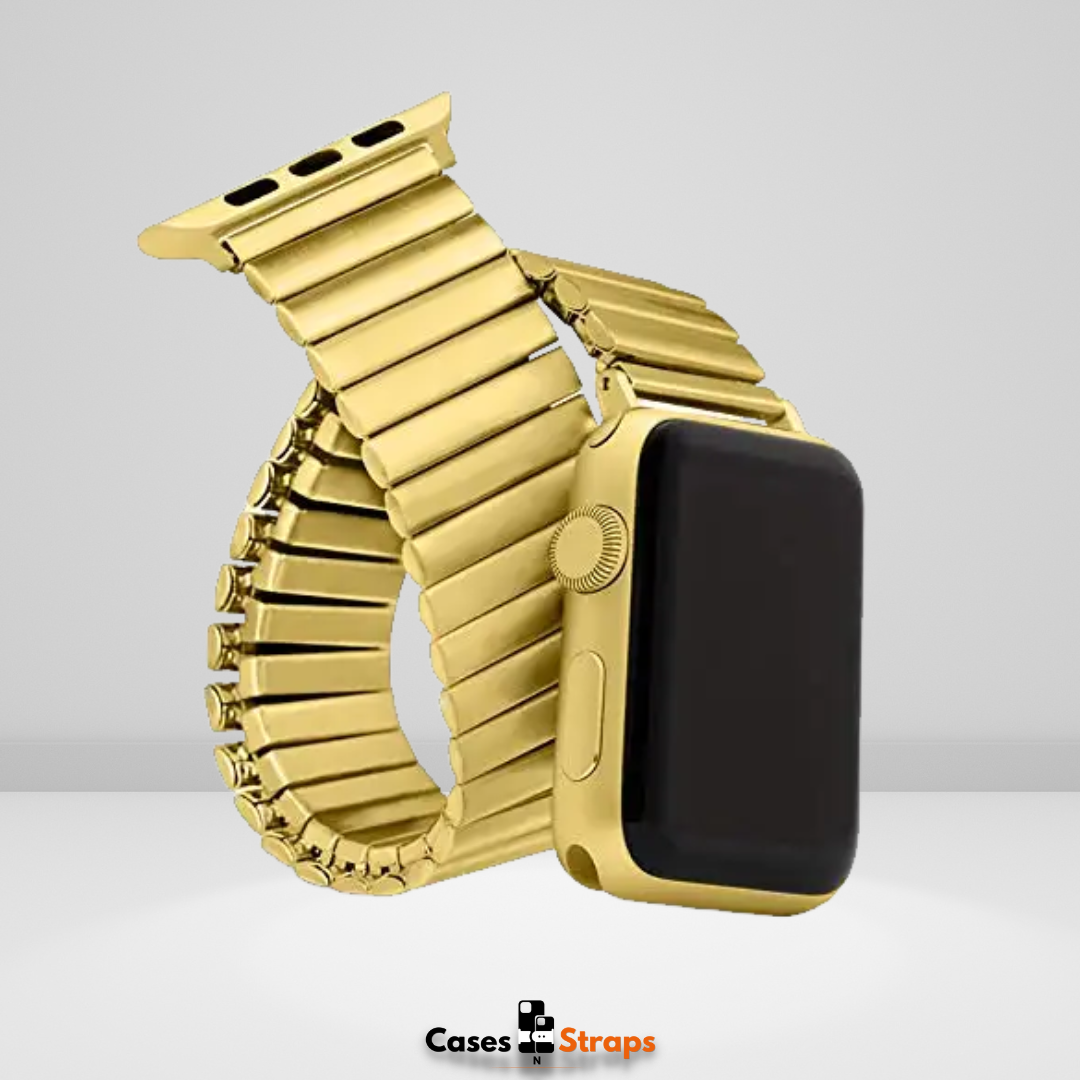 Stainless Steel Stretchable iWatch Strap Only Gold Color