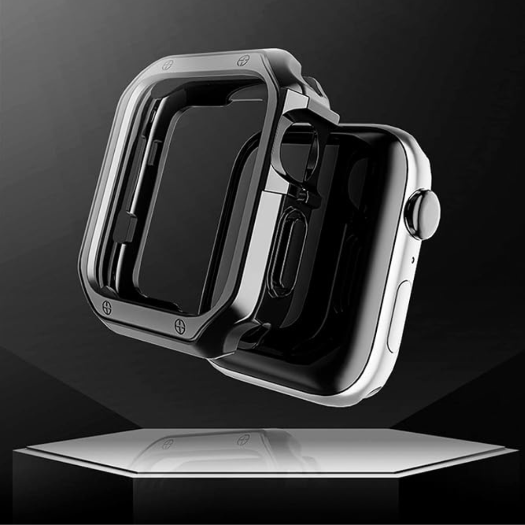 Stainless Steel Luxury Rado Look Strap with Bumper (Black Color) 42/44/45/49 MM