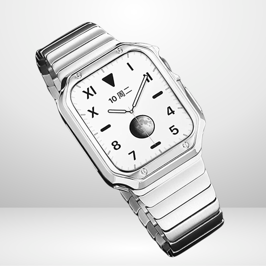 Stainless Steel Luxury Rado Look Strap with Bumper (Black Color) 42/44/45/49 MM