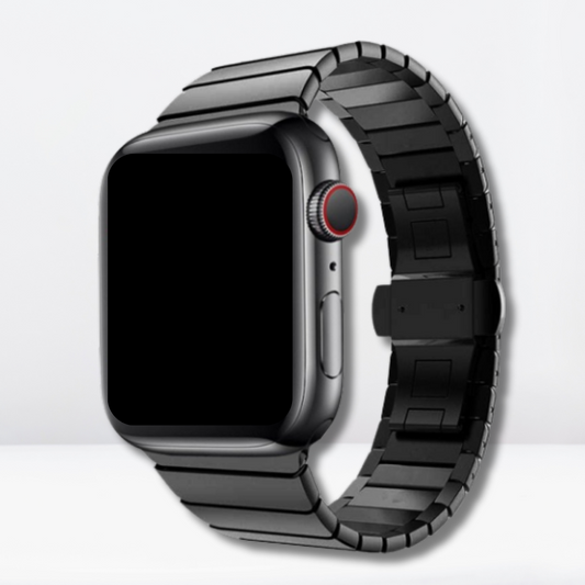 Straight Look Stainless Steel iWatch Band for 42/44/45/49 MM (Black)