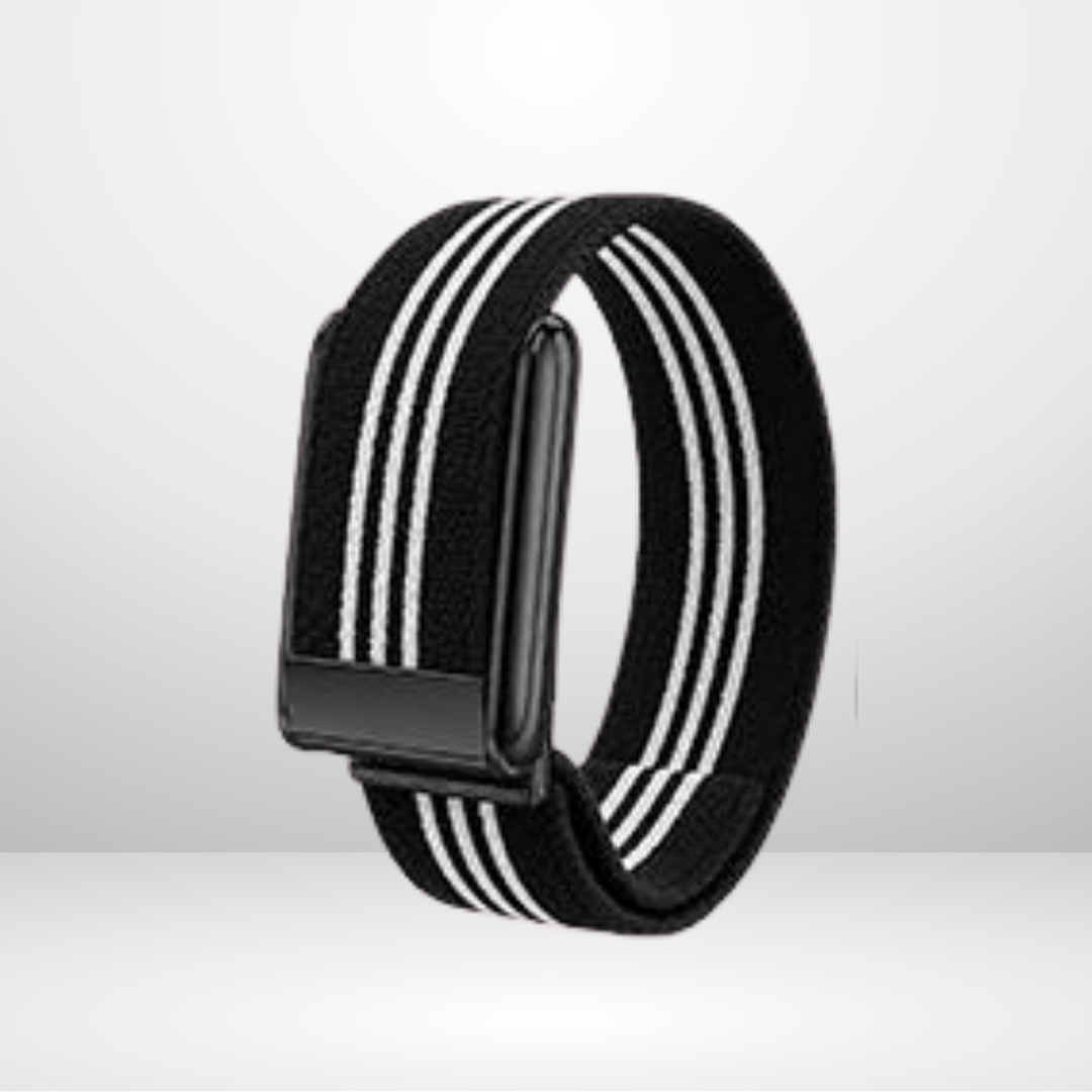 Striped Nylon Strap with Black Buckle Bezel for WHOOP 5.0