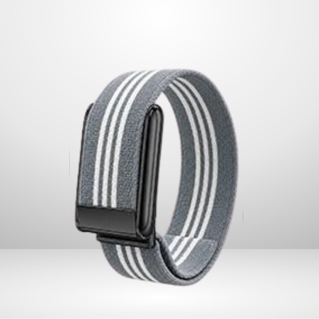 Striped Nylon Strap with Black Buckle Bezel for WHOOP 5.0