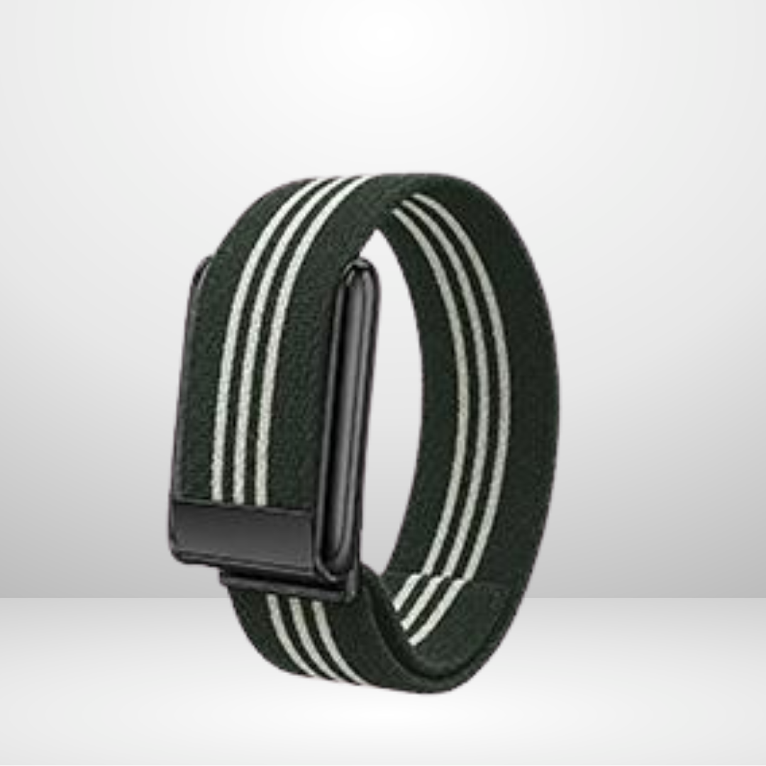 Striped Nylon Strap with Black Buckle Bezel for WHOOP 5.0