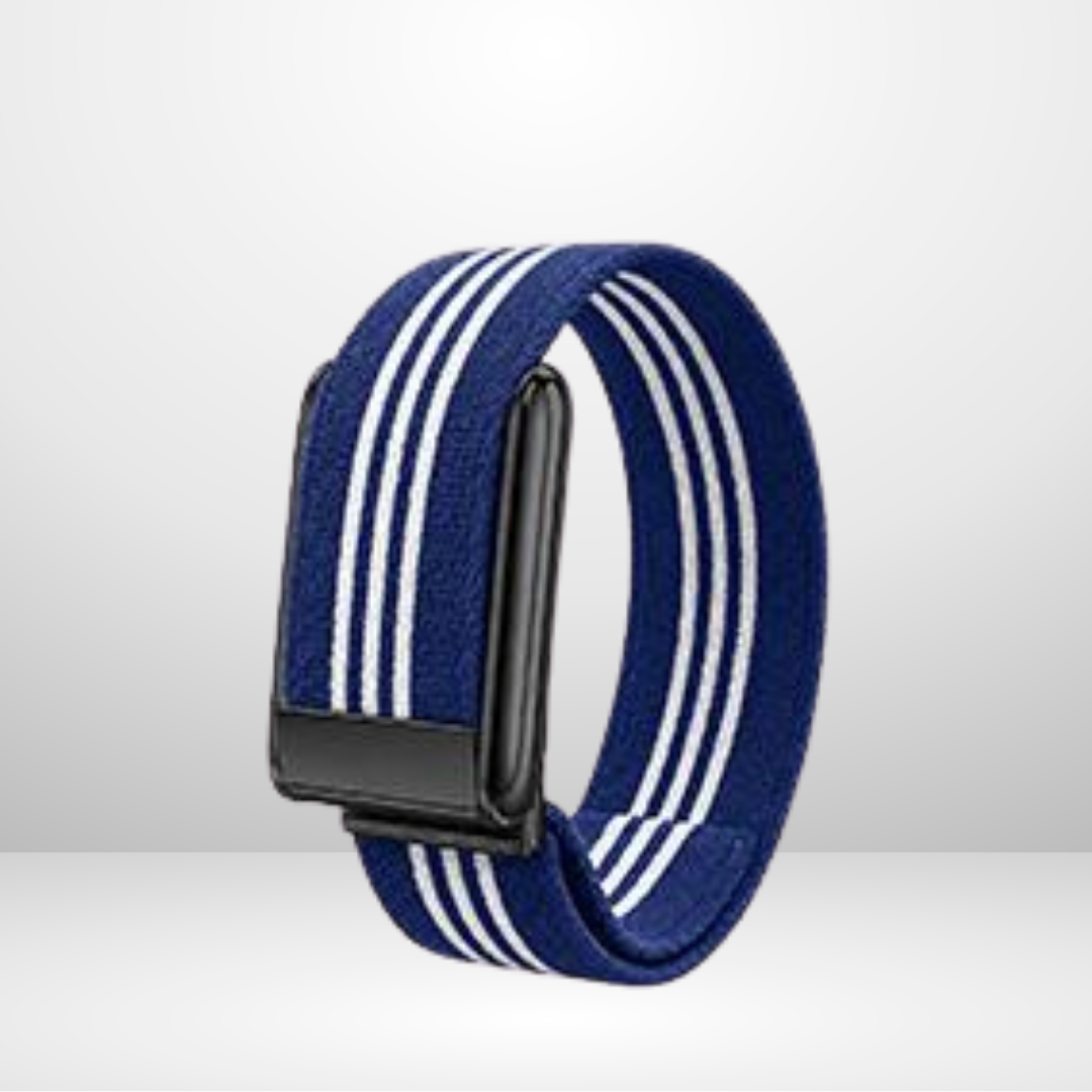Striped Nylon Strap with Black Buckle Bezel for WHOOP 5.0