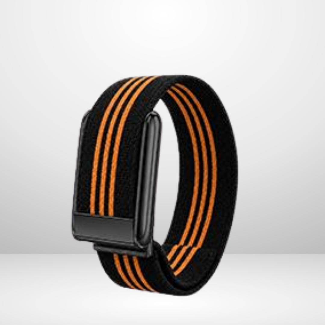 Striped Nylon Strap with Black Buckle Bezel for WHOOP 5.0