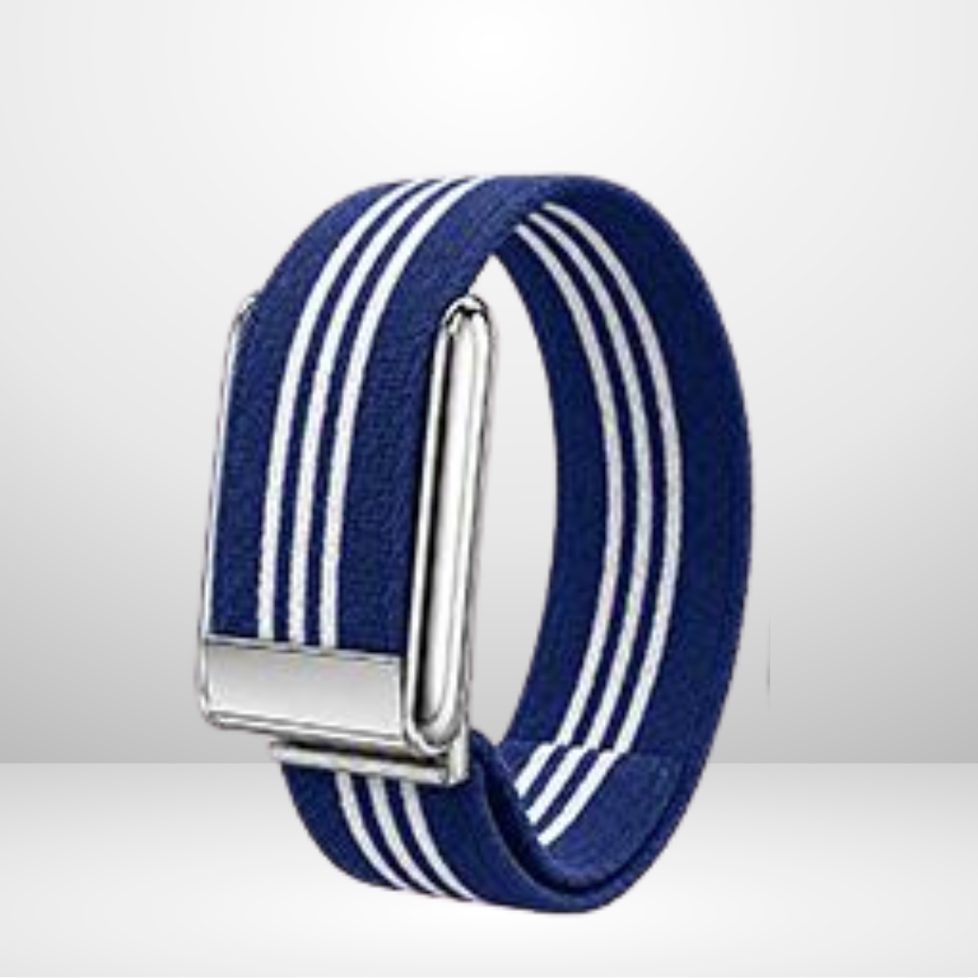 WHOOP 5.0 Striped Nylon Strap with Silver Buckle Bezel | Fitness Band
