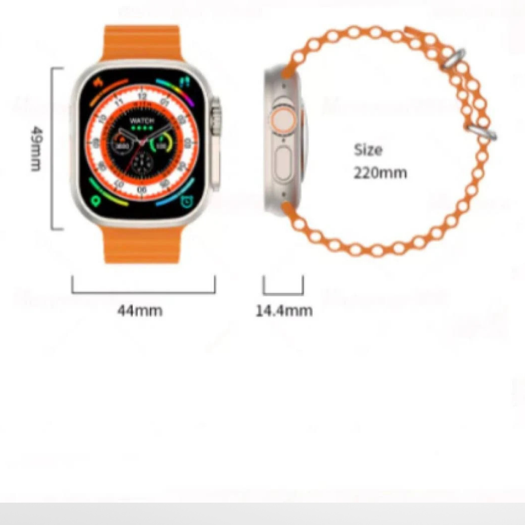 T800 Ultra Unisex Smart Watch with 2 silicone straps