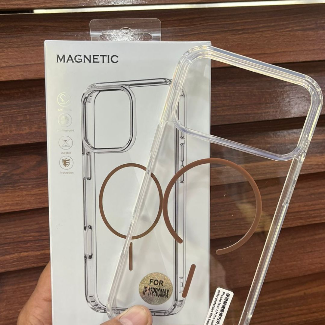 Transparent Clear Case with Colorful MagSafe for iPhone 17 Series