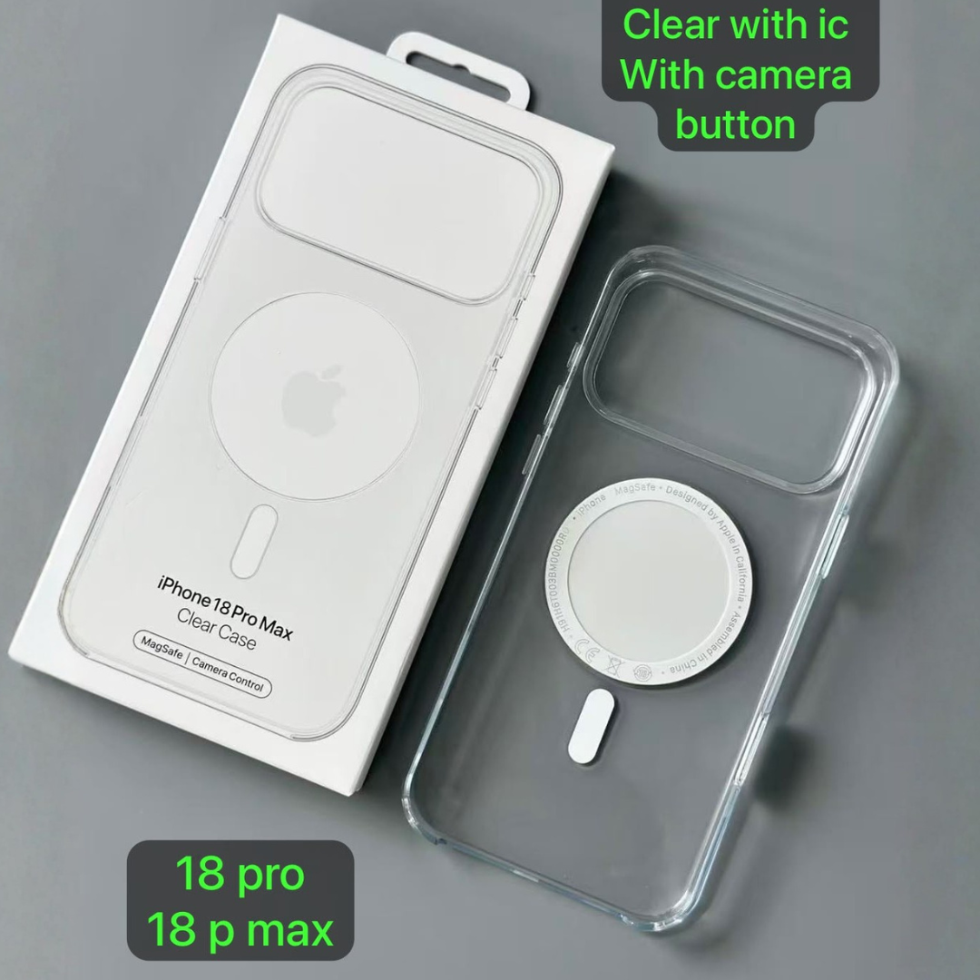 Transparent Clear MagSafe Logo case with camera control button for iPhone 18 series
