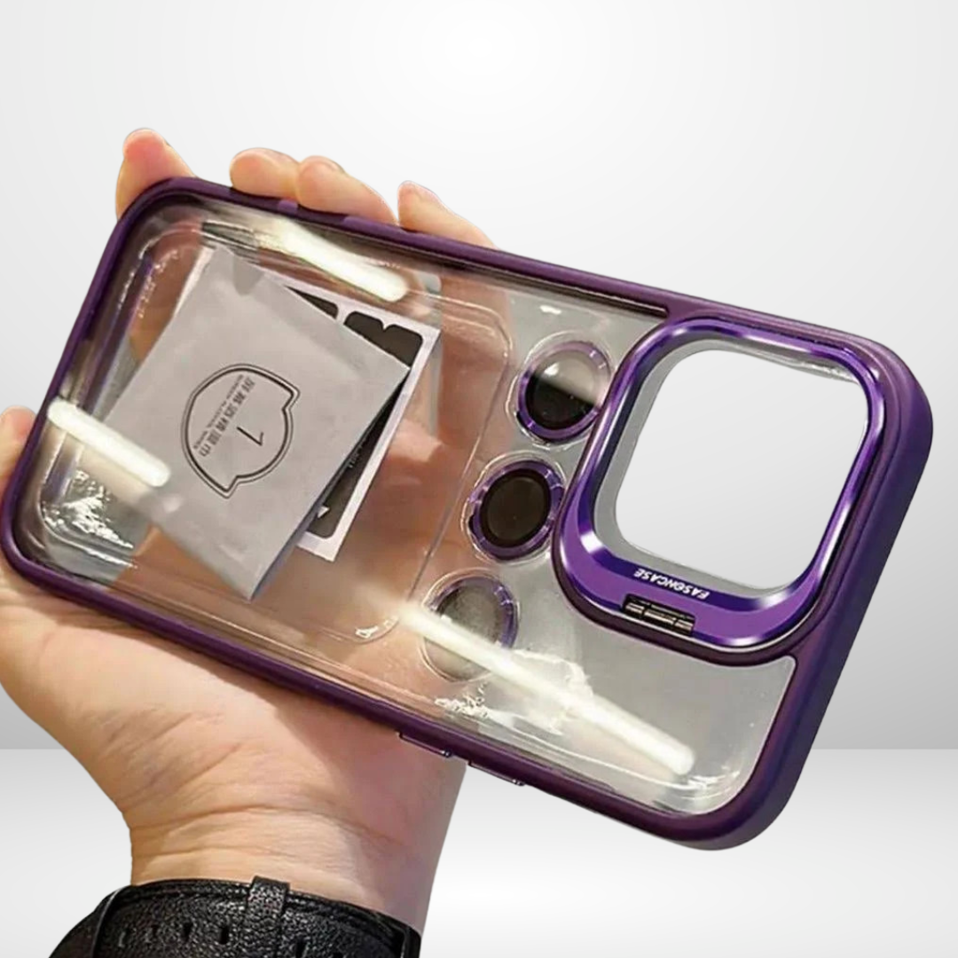 Transparent Color Magsafe with Camera Stand Case for iPhone (FREE Camera Rings)