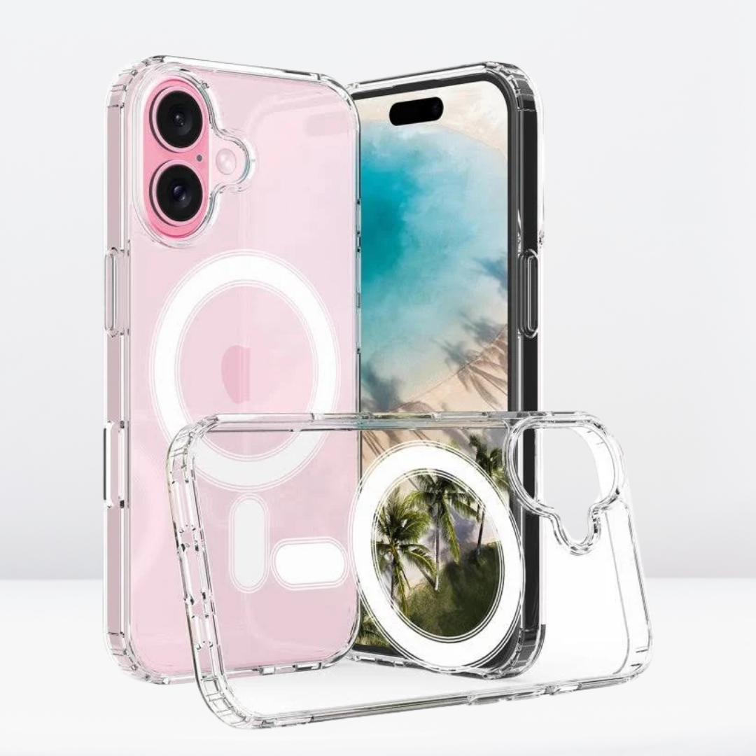 Transparent Ultra MagFit Back Case for iPhone 16 Series (White)