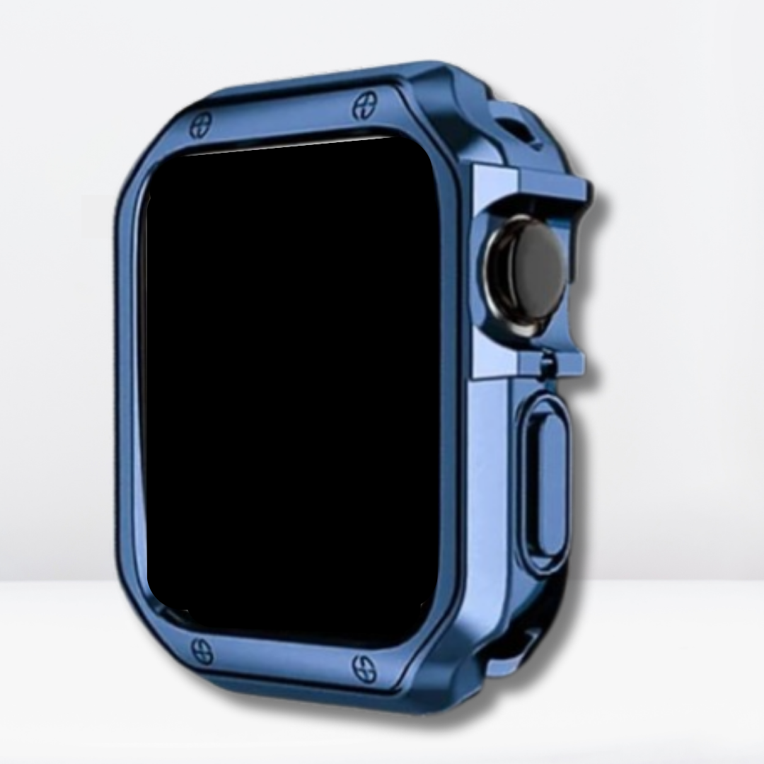 Stainless Steel Luxury Rado Look Strap With Bumper Case Set Royal Blue Color
