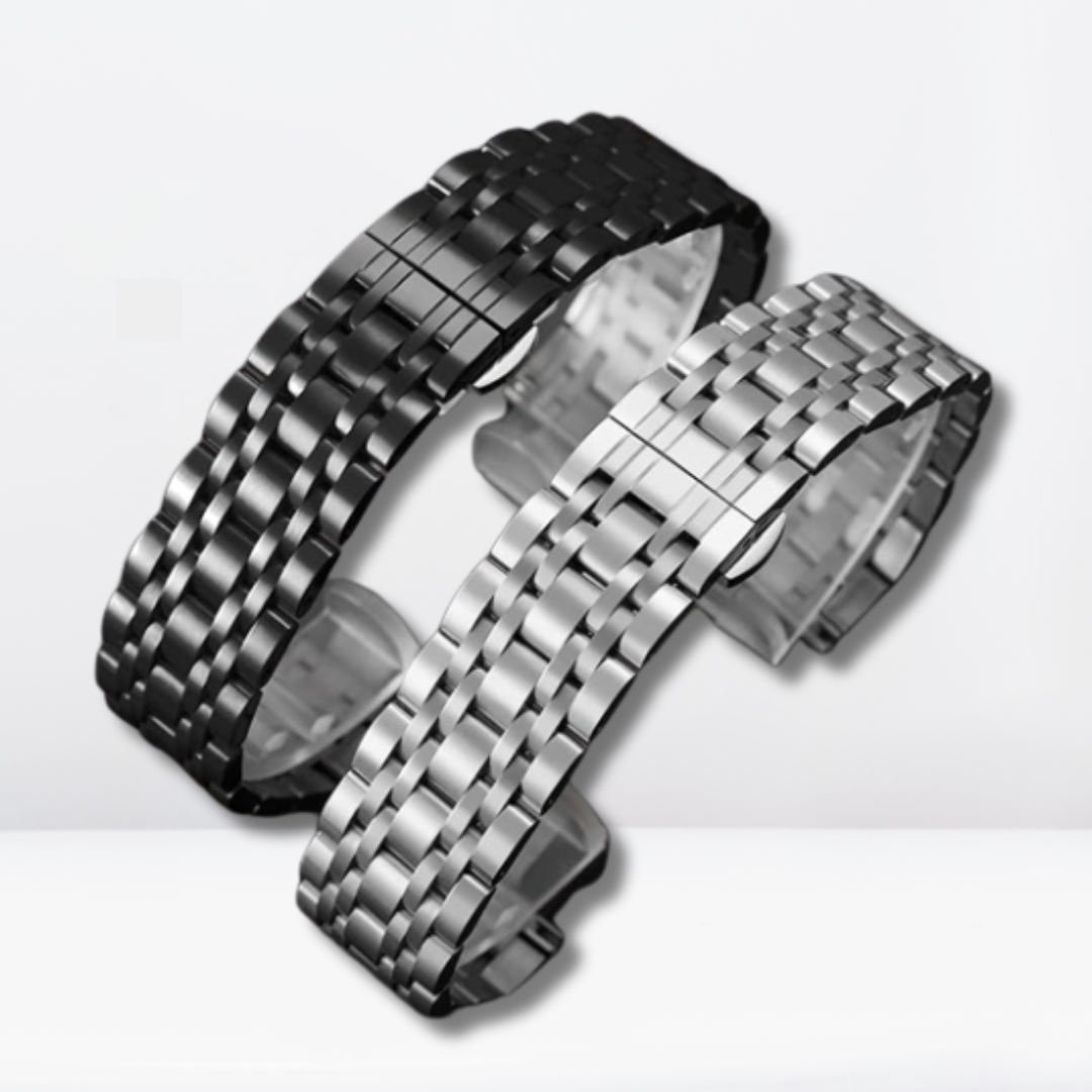 Vintage Stainless Steel iWatch Strap with Bumper Case (Black)