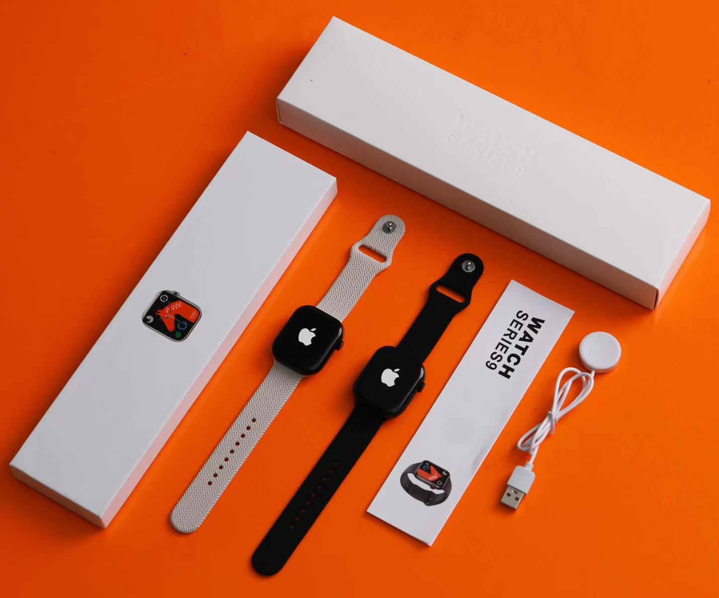 Watch Series9 Smart Watch with Two Silicone Strap with Logo.