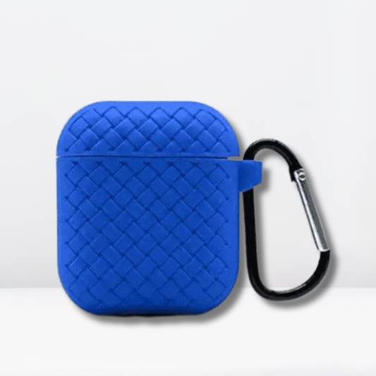 Woven Pattern Silicone Soft Case for AirPods 1/2 (Blue)