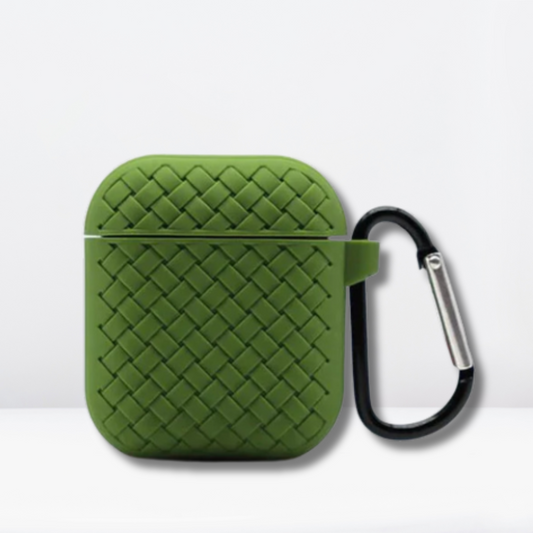 Woven Pattern Silicone Soft Case for AirPods 1/2 (Green)