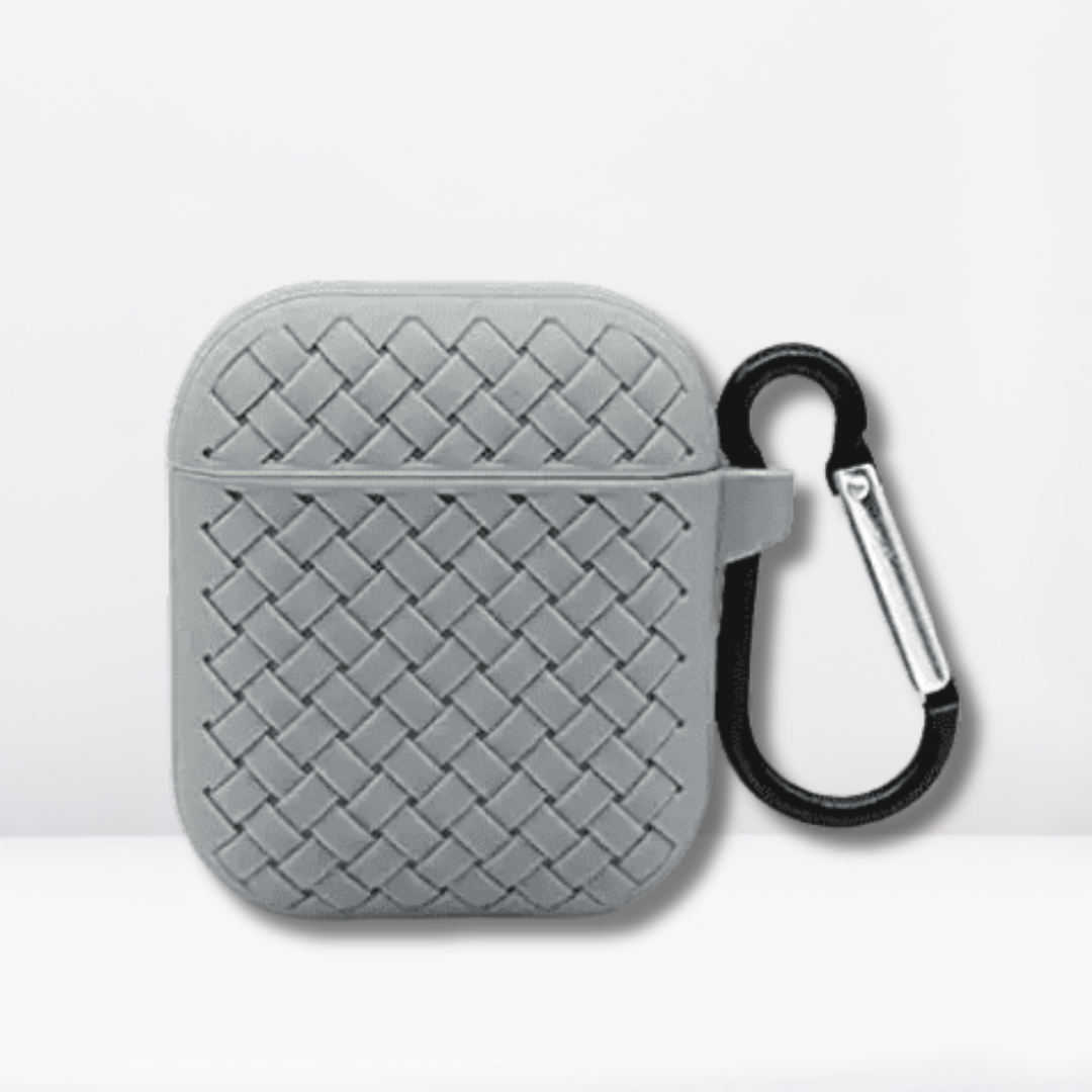 Woven Pattern Silicone Soft Case for AirPods 1/2 (Grey)